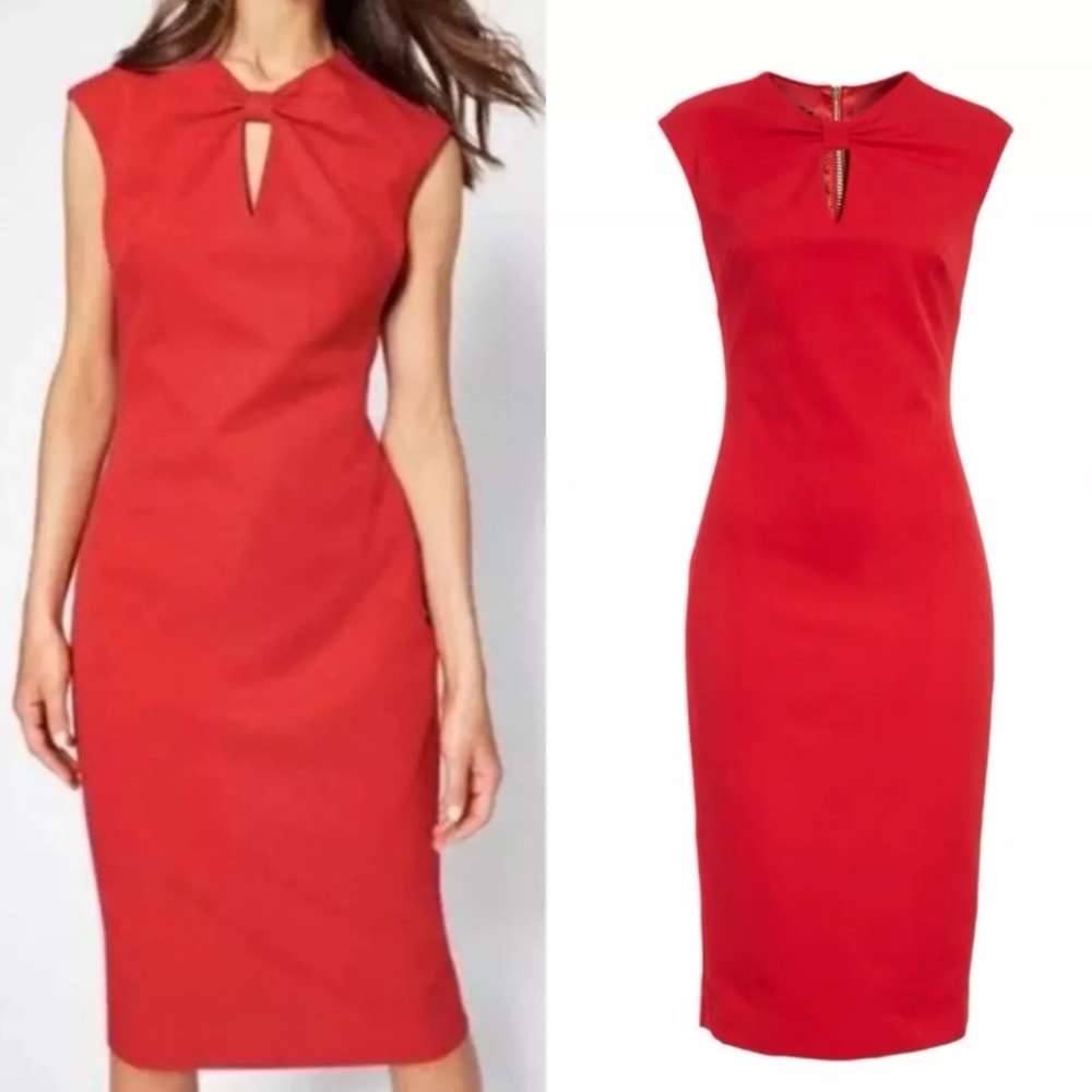Ted Baker Kezzia Bow-Neck Midi Dress NEW